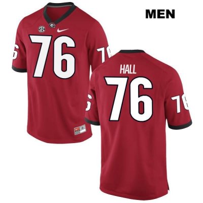Men's Georgia Bulldogs NCAA #76 Carson Hall Nike Stitched Red Authentic College Football Jersey ZYC4354QL